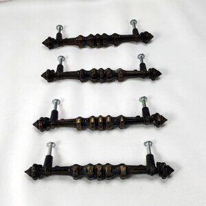 Vintage Antique-Style Amerock Bronze Cabinet Drawer Pull Handles Set Of 4
